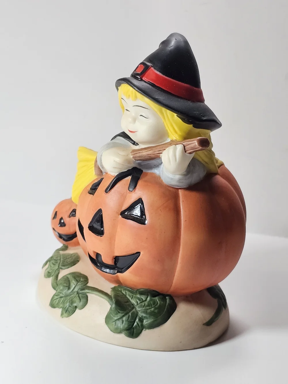 Vintage Walmart Halloween Witch JackO Lantern Ceramic Pumpkin Fall Decor